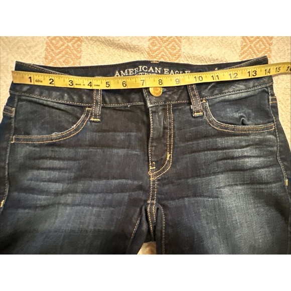 American Eagle Jeggings Womens Stretch Denim Skinny Blue Jeans Size 2 - Picture 8 of 10